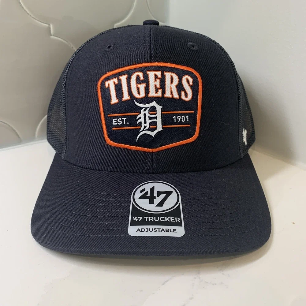 '47 Brand Detroit Tigers MLB Navy Blue Adjustable Snapback Trucker Cap Hat OSFM